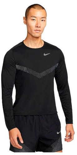 NIKE Dri Fit Run Division Rise 365 Long Sleeve T-Shirt XL Black