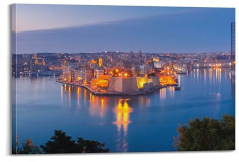 GLJXFP Schönes Stadtposter, Malta-Poster, dekoratives Gemälde, Leinwand, Wandposter und Kunstdruck, moderne Familienschlafzimmer-Dekoration, Poster, 50 x 75 cm