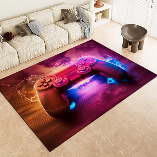 Rot Teppich Wohnzimmer 60 x 90cm Cartoon-Game-Controller Teppich Schlafzimmer Dekor Modern 3D Druck Teppich Weiche Flanell Kinderzimmer Teppiche Küche Korridor Esszimmer Bodenmatte