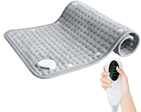 Cuscino riscaldante, coperta termica elettrica con 10 livelli di temperatura, 3 modalità di temporizzazione, cuscino riscaldante con spegnimento automatico, cuscino termico per schiena, collo, spalla,