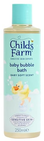 Childs Farm Baby Bedtime Schaumbad, weicher Duft, reinigt sanft und beruhigt, geeignet für Neugeborene, Kinder und Erwachsene mit empfindlicher und trockener Haut, 250 ml