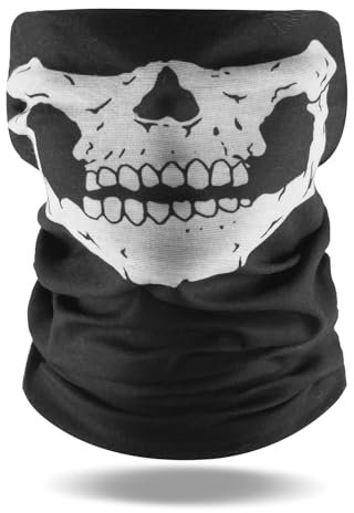 SYHSYC Multifunktionstuch Totenkopf Maske Sturmhaube Halstuch Motorrad Zubehör Gesichtsmaske mit Ausgefallenem Design Joker Hochwertige als Wärm und Schutztuch für Outdoor Aktivitäten