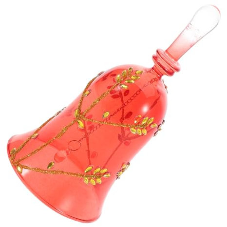 ABOOFAN Weihnachtsglocke Aus Glas Zum Servieren Dekorative Handglocke Für Tischdekoration Essensglocke Mit Sicherem Griff Und Handbemalten Kanten Für Verschiedene Anlässe