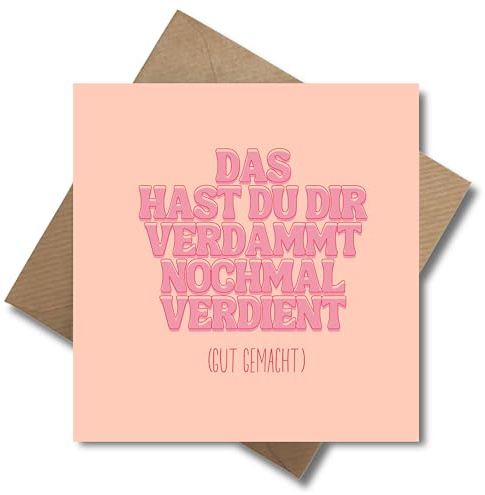 WBdesignz Wertschätzungskarte mit Umschlag - gut gemacht Motivationskarte Anerkennung Danke Wertschätzung Erfolg Lob Überraschung (quadratisch - 125 x 125 mm)