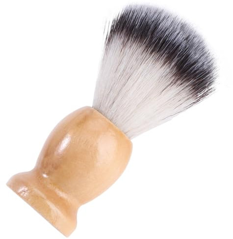 FRCOLOR Rasierpinsel Mit Synthetischen Nylonborsten Holzgriff Für Bartpflege Und Rasur Für Tägliche Gesichtspflege Und Reise