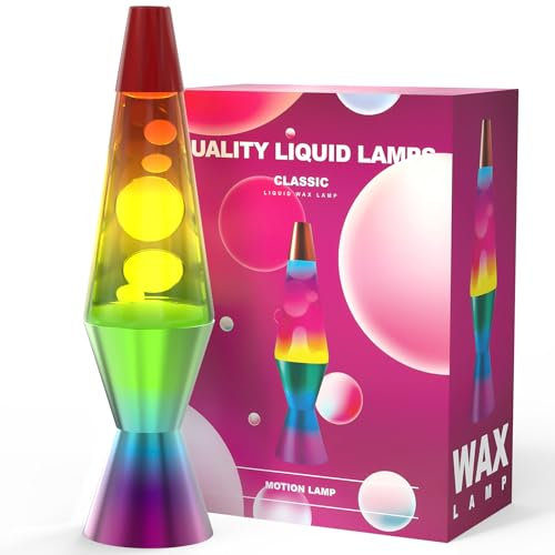 AONESY Lavalampe 37cm Regenbogenfarbe Lavalampe Kinder Nachtlicht Buntes Licht Lampe Geschenk für Weihnachten Geburtstag