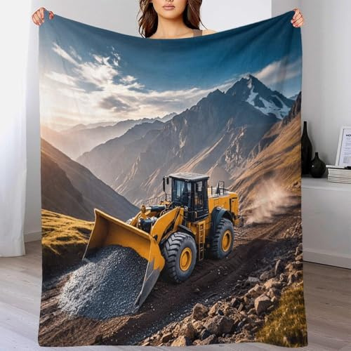 Earthmover Kuscheldecke 60x80inch(150x200cm) Bagger Decke Weich Und Warm Geschenke Ultraweiche Fleece Decke - Premium Komfort Für Zuhause