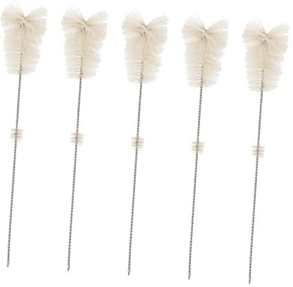 SHERCHPRY 5pcs Laboratory Beaker Brush Glass Test Tube Cleaning Brushes for Easy Use for Glass Straws Convenient Loop for Storage