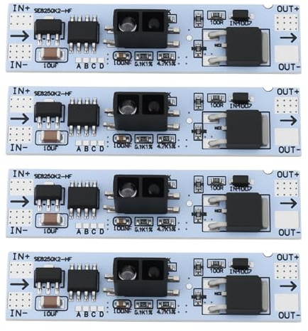 EMSea Infrarot-Sensor-Schalter-Modul, 5–24 V, 50 x 12 x 7,9 mm, geeignet für LED-Leuchten in Schränken, Kleiderschränken, 4 Stück