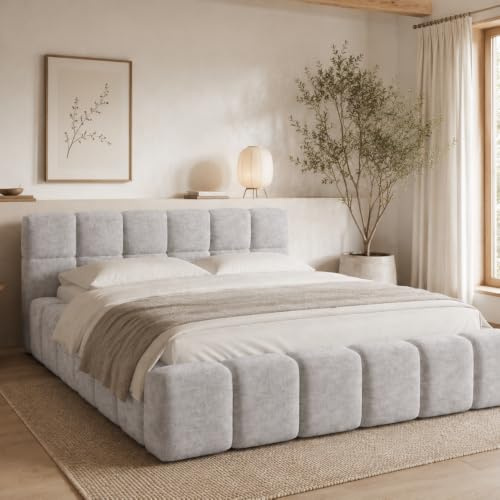Dekori Polsterbett NUBO Premium Wolkenbett mit Bettkasten, Chenille Stoff (Perfect Harmony 80, 140 x 200 cm)