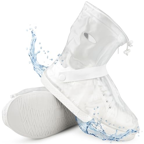 SULPO Schuhüberzieher Wasserdicht mit Rutschfester Sohle, Regenschutz Schuhe, Überschuhe Fahrrad & Motorrad, Reißverschluss, Wiederverwendbar Größen: 35-48