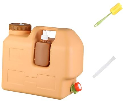 predolo Camping Water Container Portátil con Grifo Bidón de Agua con Válvula Ajustable Asa Cómoda Boca Ancha Dispensador de Jabón Adecuado para Camping