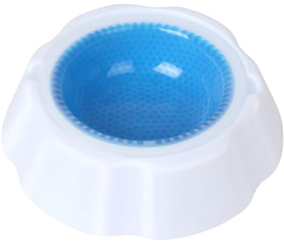Gamelle de refroidissement pour animaux de compagnie - Gamelle d'eau froide en acier inoxydable - Design de condensation de glace - Distributeur de nourriture antidérapant et durable pour
