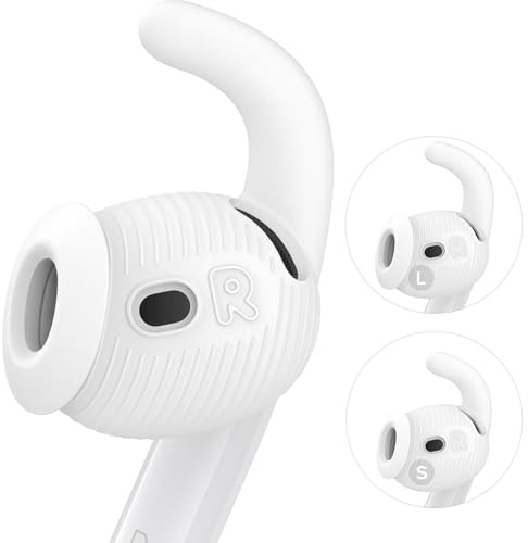 Gcioii 4 Paar Ohrhaken für AirPods 4 (2024) Noise-Cancelling Ohrenbuds Abdeckung [Mit Storage Pouch] Anti-Rutsch Zubehör, kompatibel mit Apple AirPods 4. Generation (Klein + Groß)