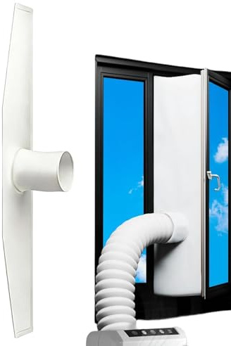 Zohuwerui Portable Ac Window Vent Kit - Adhesive HVAC Tumble Dryer Guard,Casement Window Portable AC Seal Kit - for Bedroom Living Room Basement Apartment Installer