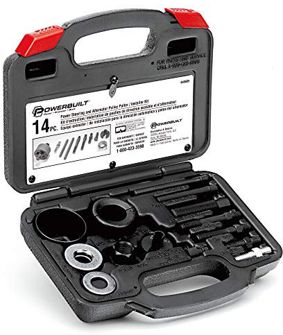 Powerbuilt Servolenkung und Lichtmaschine Riemenscheibe Entfernen und Installieren Werkzeug Set, Ersetzen Sie Fahrzeuglenkpumpe, Autoreparaturwerkzeuge, Aufbewahrungskoffer - 648605