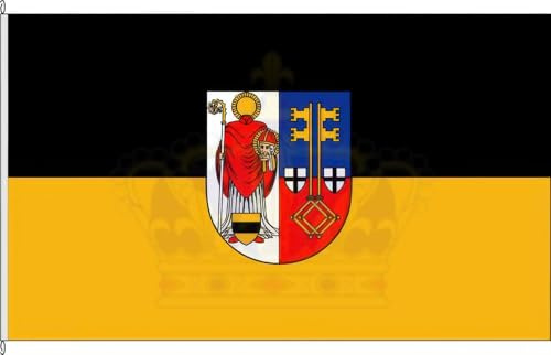 KÖNIGSBANNER Zertifizierte Flagge Fahne Krefeld - KR 20 x 30cm - Kleinfahne mit zwei Befestigungsbändern aus deutscher Flaggen-Manufaktur
