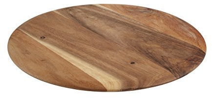 T&G Baroque Round Pizza/Serving Board in Rustic Acacia, 35 x 1.5 cm (9720)