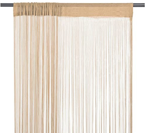 vidaXL 2 x tenda a fili separatore di stanze, tenda da porta, tenda da finestra, vetrina, soggiorno, camera da letto, interno, 140 x 250 cm, beige