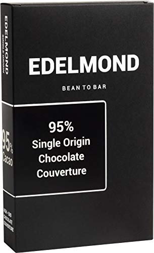 Edelmond Edelbitter Kuvertüre - 95% Hochprozentig in Kakao fürs Gourmet Kochen. Ohne Emulgator ohne Alkalisierung. Vegan Bio - 2x 250g