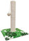 Croci - Rascador para Gatos con Base de Hojas Verdes y Juguete, 30 x 30 x 42 cm