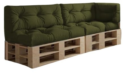 chilly pilley Palettenkissen Wasserdicht Palettenauflage Palettenpolster Palettenmöbel Gartenkissen Wasserfest Wasserabweisend viele Größen und Farben (Set 5 er. Dunkelgrün)