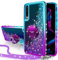 Miss Arts für Huawei P30 Hülle,[Silverback] Mädchen Glitzern Handyhülle Hülle mit Drehendem Ringständer, Cover Silikon Flüssigkeit Clear Schutzhülle für Huawei P30 -LILA