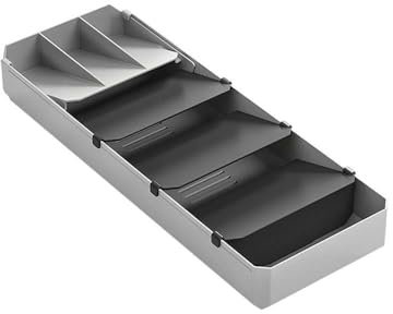 Metaltex Organizador de Cubiertos, Gris Y Negro, 40-49 cm