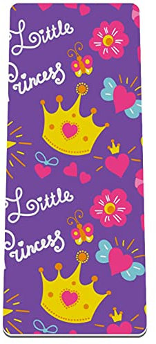 TPE Yogamatte rutschfeste Übung Workout Pilates Matten mit Tragegurt 1/3 Zoll dick (182,9 x 81,3 cm) hohe Dichte Anti-Tear Princess Lila