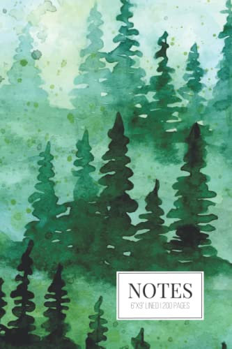 Autumn Trees Notebook Journal: Beautiful Watercolor Forest Trees Cover - 6”x9” | 200 Lined Pages | College Ruled -Journaling and Writing: Watercolor Fall Season Art Notebook Journal