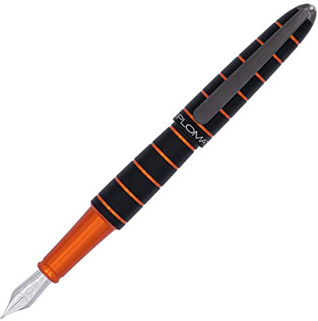 DIPLOMAT ELOX Füllfederhalter EF/Handgefertigt/mit Geschenkbox/Füllhalter Füller Fountain Pen/Füllfederhalter/Farbe: Schwarz Orange