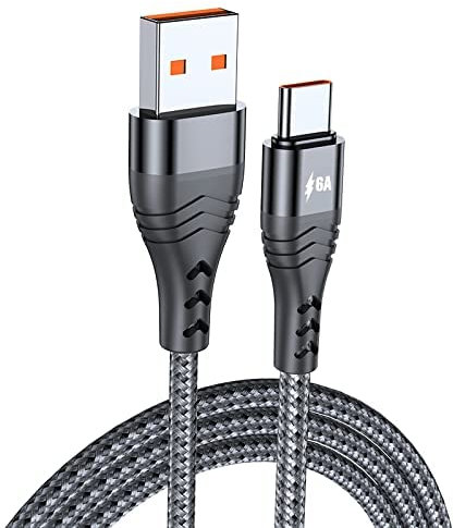 baolongking USB ?Rapide?Câble de type C 6 A, charge rapide, A QC3.0 vers C, compatible avec Samsung Galaxy S20/10/9, Note 9/8, LG G5, Sony Xperia, Moto G7, Switch, HTC, MacBook et plus encore (1 m)
