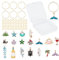 SUNNYCLUE 1 Box 18 Styles Ocean Style Wine Glass Charms Identifiers Markers Tags Sea Animal Enamel Pendants Alloy Shell Charm with 18Pcs Wine Charm Rings & 40Pcs Jump Rings Party Favors Decorations