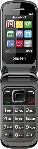 Beafon, C245, Classic Line, Klapphandy, Tastenhandy, XL 2,4 (6,1cm) Farbdisplay, Kamera, schwarz Lack
