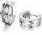 JewelryWe Schmuck Herren Ohrringe, Edelstahl, Glänzend Poliert Creolen Ohrstecker, Silber