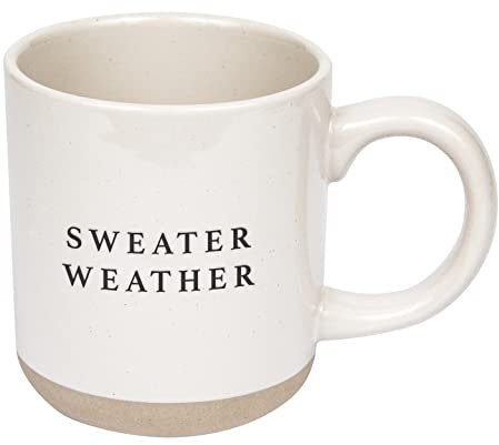 Sweet Water Decor Sweater Weather Kaffeetasse aus Steingut, mikrowellen- und spülmaschinenfest, 400 ml, Herbstgeschenk, Winter-Kaffeetasse