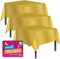 SOL 3pk Gold Table Cover 121x121cm Party Table Cloth Plastic Disposable Tablecloths for Parties - Elegant Durable Design - Perfect for Weddings, Birthdays, Buffets, Indoor & Outdoor Events