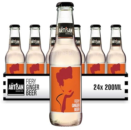 Fiery Ginger Beer by The Artisan Drinks Company - 200mlx24 Bottles - Natural Ingredients - A Blend of Root Ginger, Cloudy Lemon And A Hint of Chilli - Ginger Beer for Rum, Bourbon & Vodka