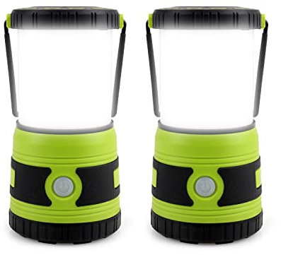 LED Campinglampe Superhelle 1500 Lumen 4 Lichtmodi Dimmbarer Suchscheinwerfer Batteriebetriebene Notlampe Geeignet für Nachtwanderungen Zeltbeleuchtung Notfälle Stromausfälle 2 Stück (Grün)