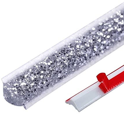Selbstklebende PVC-Quadranten-Wandverkleidung, DIY-Glitzer-Dekorationsleiste, 5 Meter Dichtungsstreifen, Dichtungsstreifen for Boden, Wandkantenecken, Heimdekoration ( Color : Silver , Size : 5METERS_