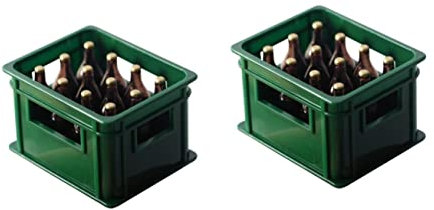 SAFIGLE 2Er-Box Mini-Bierimitat kleines schmücken Mini-Bier mit Korb DIY Spielzeuge babyspielzeug Layout-Szenendekor Mini- -Landschaftsverzierung Getränke Zubehör Requisiten Modell