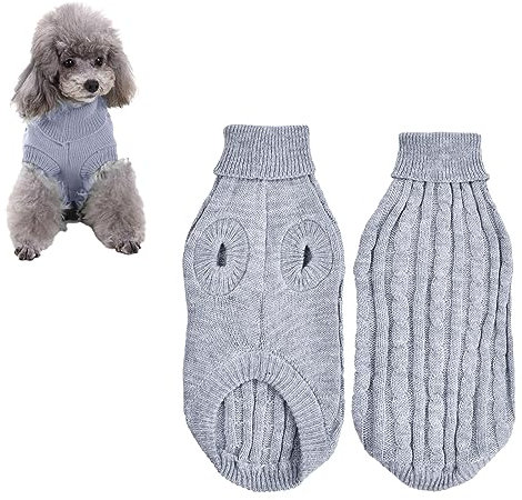 Haustier Pullover Rollkragen, Hundepullover Weste, Winter Warmer Hund Katzenpullover Kleidung, Niedlicher Strick Hundepulli, Weich Haustiermantel für Kleine Hunde Welpen und Katzen (L)