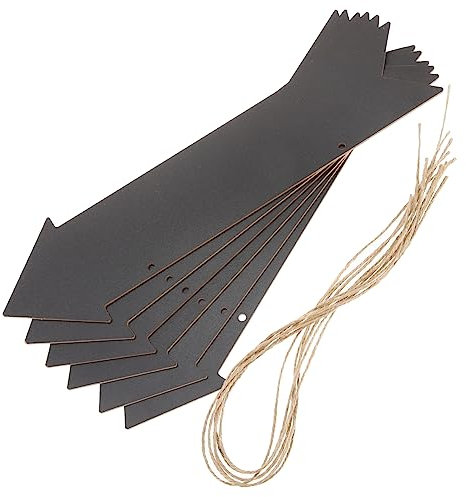 YARNOW Lot De 6 Panneaux Fléchés En Bois 8.9x33.5cm Pour Décoration Murale Et Direction, Panneaux Vierges Soi-même, Usage Intérieur Et Extérieur, Légers Et Solide
