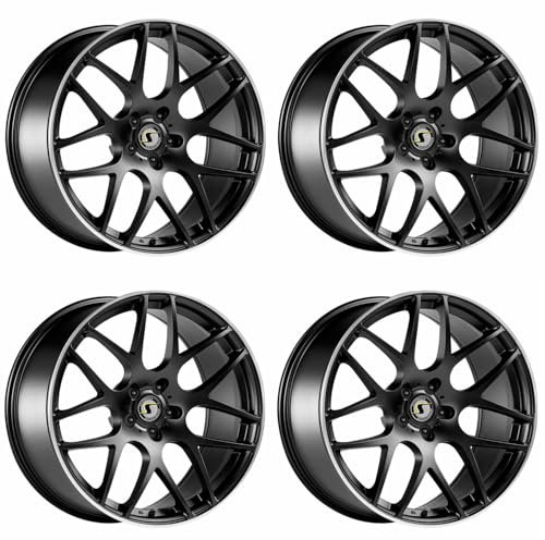 4x Schmidt Felgen Gambit 9.5Jx22 ET51 5x127 SatinBlack Hornpoliert kompatibel mit Jeep Gladiator Typ JK, Grand Cherokee MKIV WK inkl Facelift