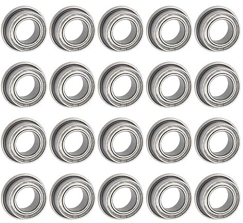 QUARKZMAN 20 Stück FR156ZZ Flanschkugellager 3/16 x 5/16 x 1/8 Doppel Abgeschirmt Chrom Stahl Flansch Lager für DIY, Werkzeugmaschinen, 3D Drucker