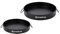 simpa Round 2PC Metal Colour Serving Trays Set with Handles, 30cm & 25cm Diameter Trays - Matt Black