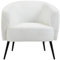 HOMCOM Fauteuil de Salon, Fauteuil Design Arrondi, avec accoudoirs, Pieds en métal Noir, pour Chambre, Salon, 72 x 73 x 73 cm, Blanc