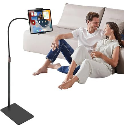 SanLead Tablet Halterung Bett, Tablethalterungen für Bett Verstellbar von 109–151 cmSchwanenhals Ipad Halterung Bett, Kompatibel mit Geräten von 12,5–25 cm