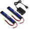 URGENEX Airsoft Akku 7.4V 1500mAh 35C High Discharge Rate Lipo Battery Pack with Mini Plug Rechargeable 2S Lipo Battery for Airsoft Model Guns