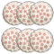 Tranquillo 6er Set Tarteletteform aus Steinzeug mit handgestempeltem Print Grau-Rot RETRO, Ø11 x 3 cm
